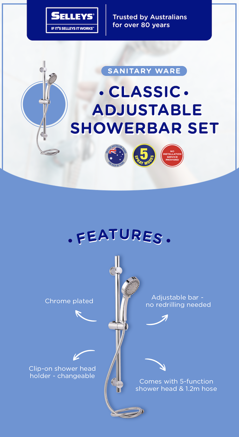 Buy Classic Adjustable Showerbar Set Online at Selleys Singapore