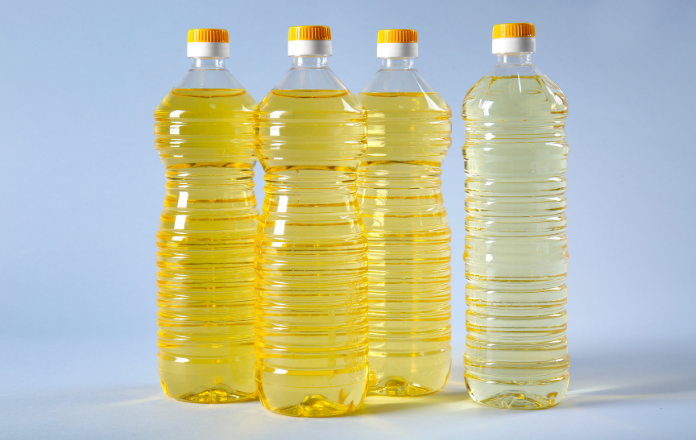 Four bottles of cooking oil