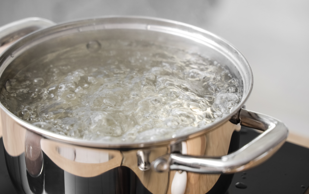 Pot of boiling water