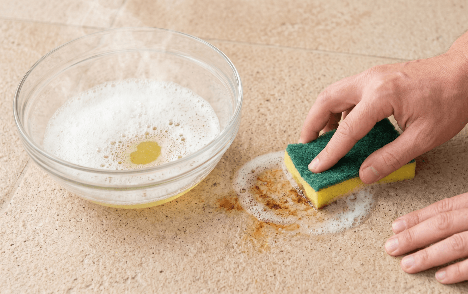 How to Remove Rust Stains From Tiles - Dishwashing liquid and warm water