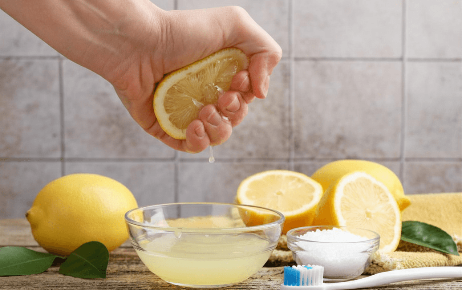 How to Remove Rust Stains From Tiles - Lemon juice and rock salt
