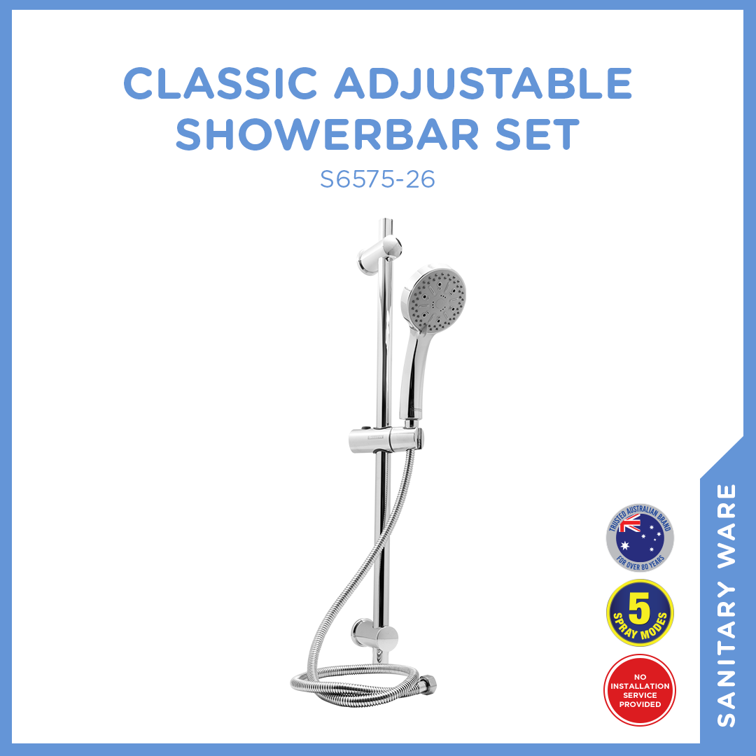 Classic Adjustable Showerbar Set (S6575-26) - Selleys