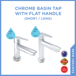 Chrome Basin Tap With Flat Handle