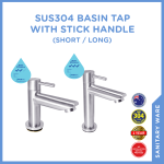 SUS304 Basin Tap With Stick Handle