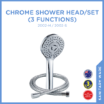 Chrome Shower Head/Set - 3 Function