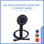 Black Shower Head/Set - 5 Function