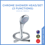 Chrome Shower Head/Set - 3 Function