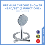 Premium Chrome Shower Head/Set - 5 Function