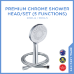 Premium Chrome Shower Head/Set - 5 Function