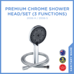 Premium Chrome Shower Head/Set - 3 Function